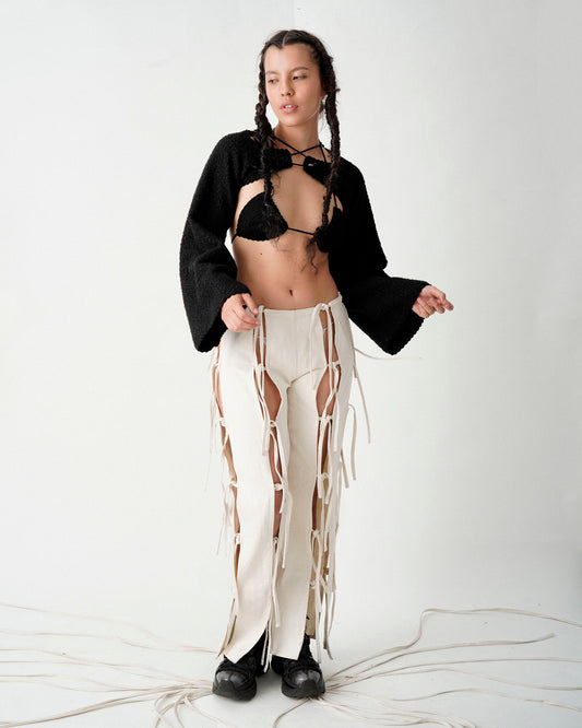 pantalón tiras, nudos y secretos